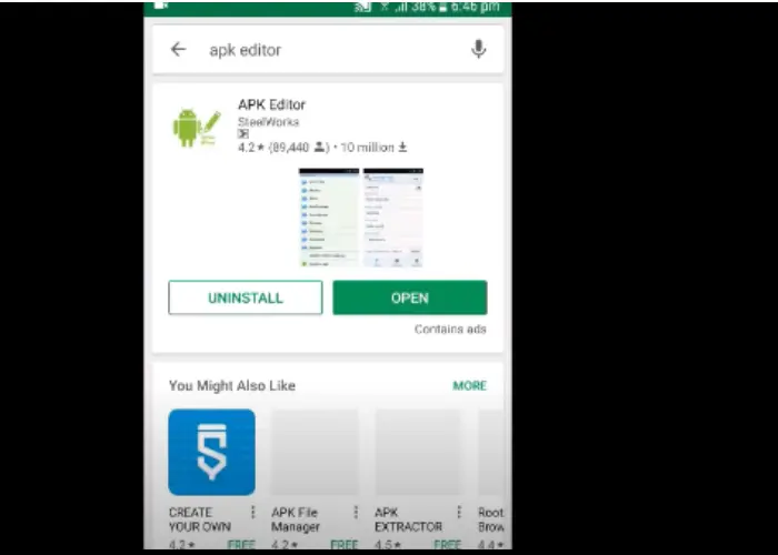 Download and install APK Editor from the Google Play Store