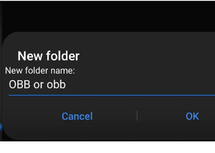 If the obb folder doesn't exist, create one manually