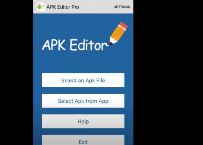 In APK Editor, tap on the Select an APK File or Select APK from App option, depending on whether you want to rename an APK file from your device or an installed app