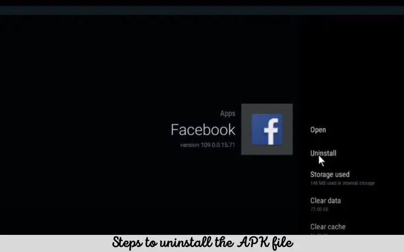 Steps to uninstall the APK file